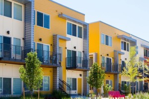 yellow apartment building